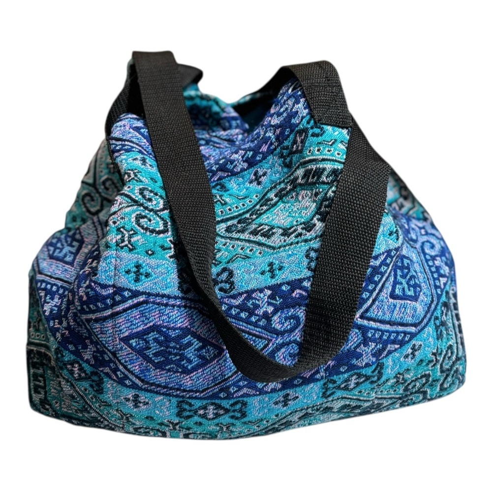 Blue Tapestry Tote Bag Overnight Bag